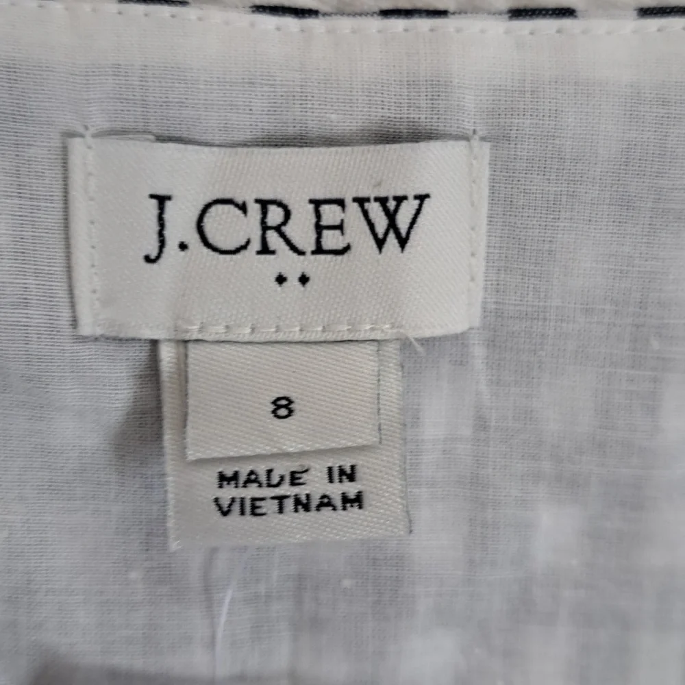 NWT J.Crew Factory Womens Navy/White Gingham Check‎ Seersucker Dress 8